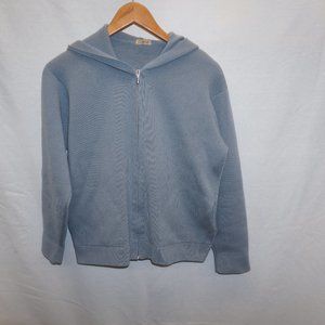 MALO Thick Cashmere hooded cardigan dusty blue